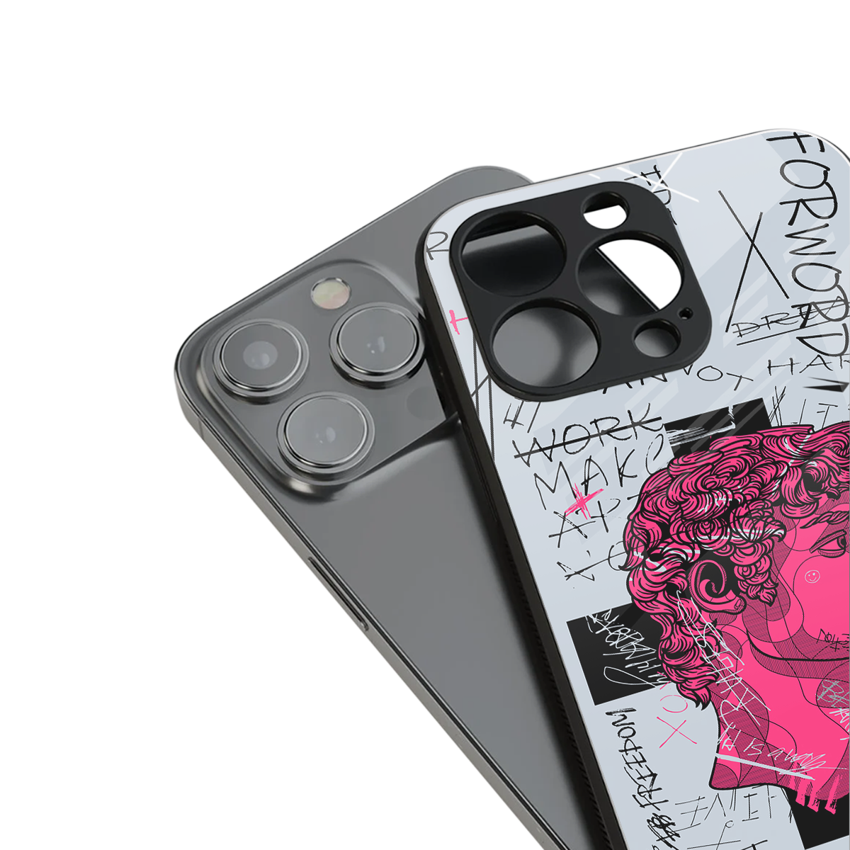 lost in reality david back phone cover | glass case for iphone 16 plus