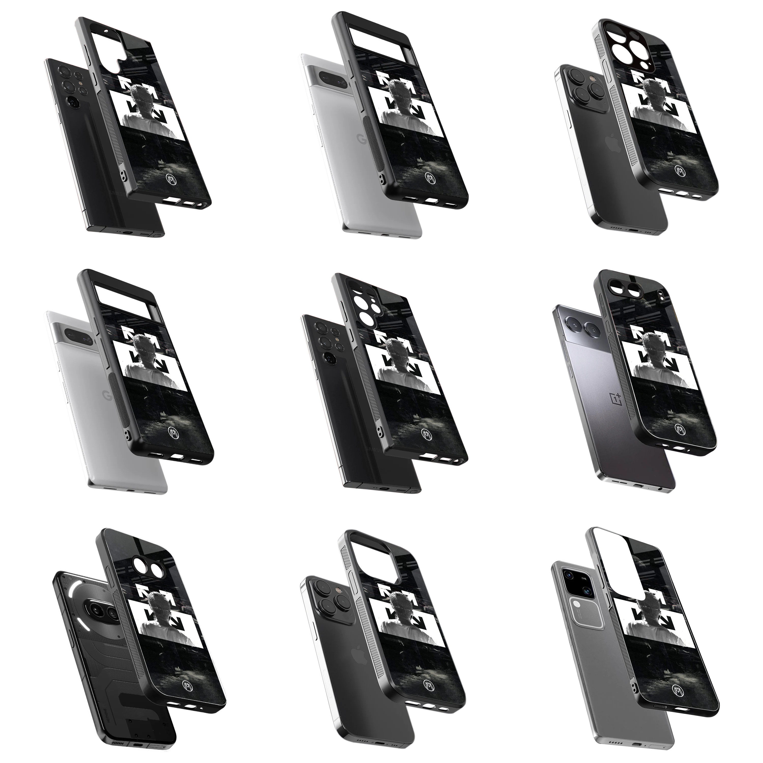 Durable Glass Back Mobile Case for iPhone, Samsung, OnePlus, Google Pixel, Redmi, Vivo, Oppo