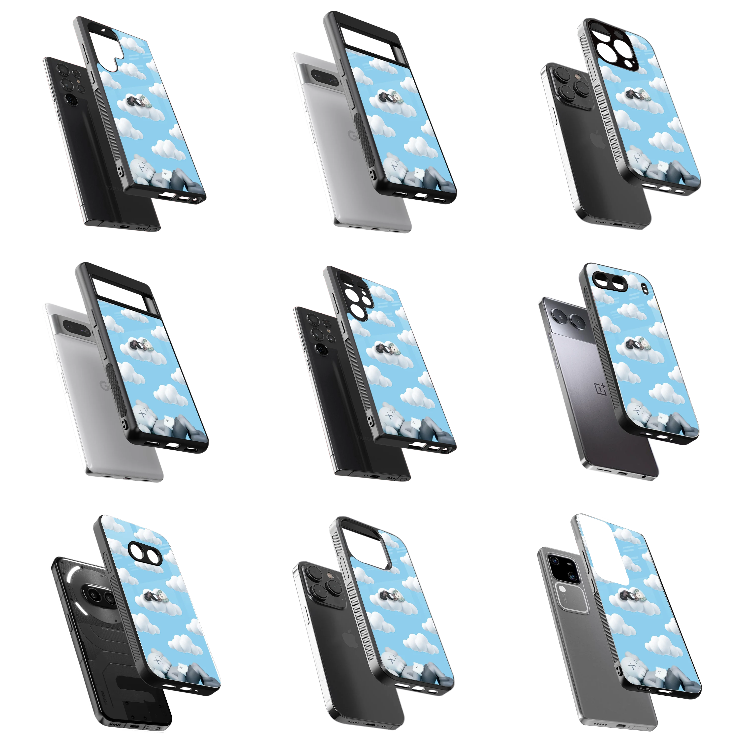 Durable Glass Back Mobile Case for iPhone, Samsung, OnePlus, Google Pixel, Redmi, Vivo, Oppo