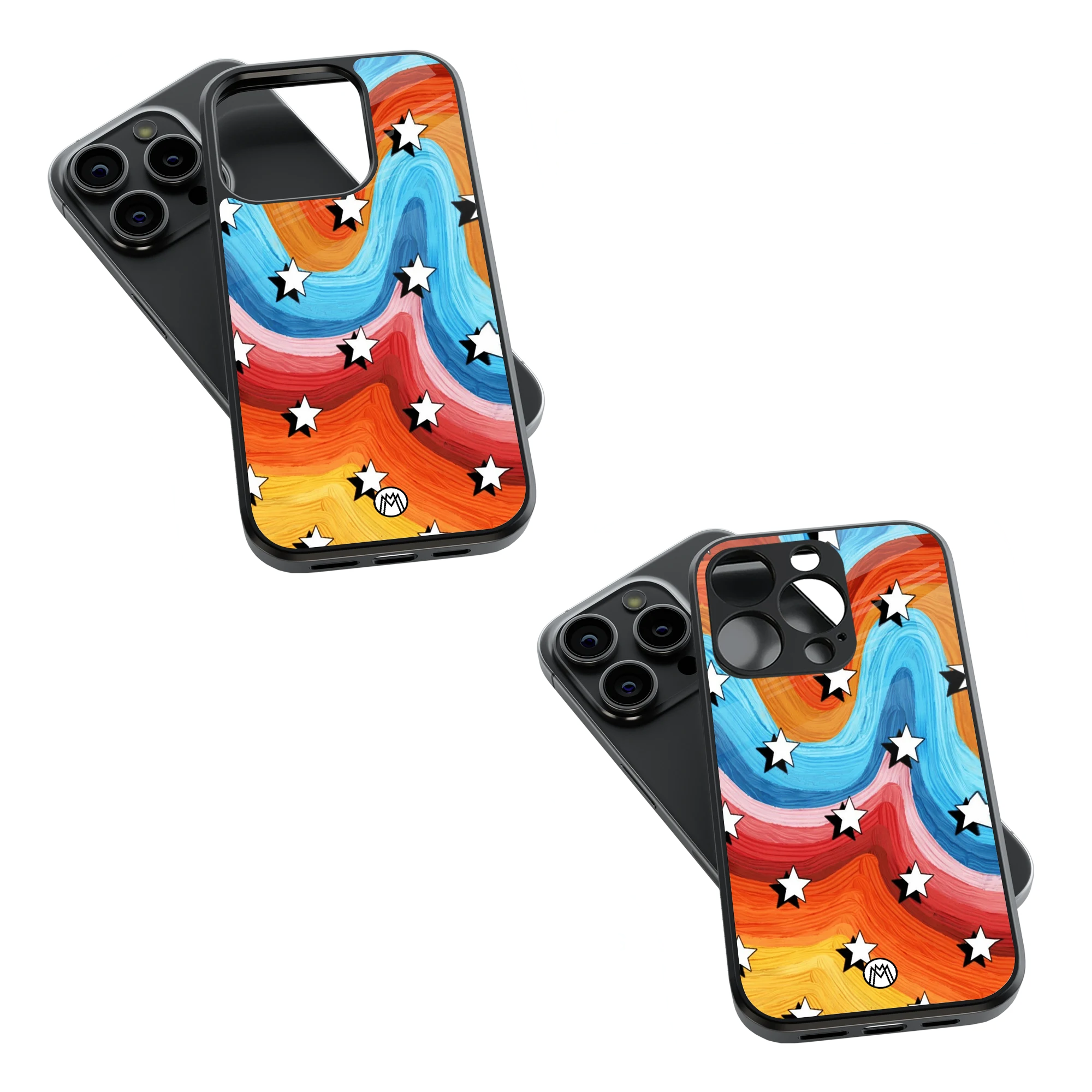 Trendy Glass Back Mobile Case for iPhone, Samsung, Redmi, OnePlus, Google Pixel, Motorola