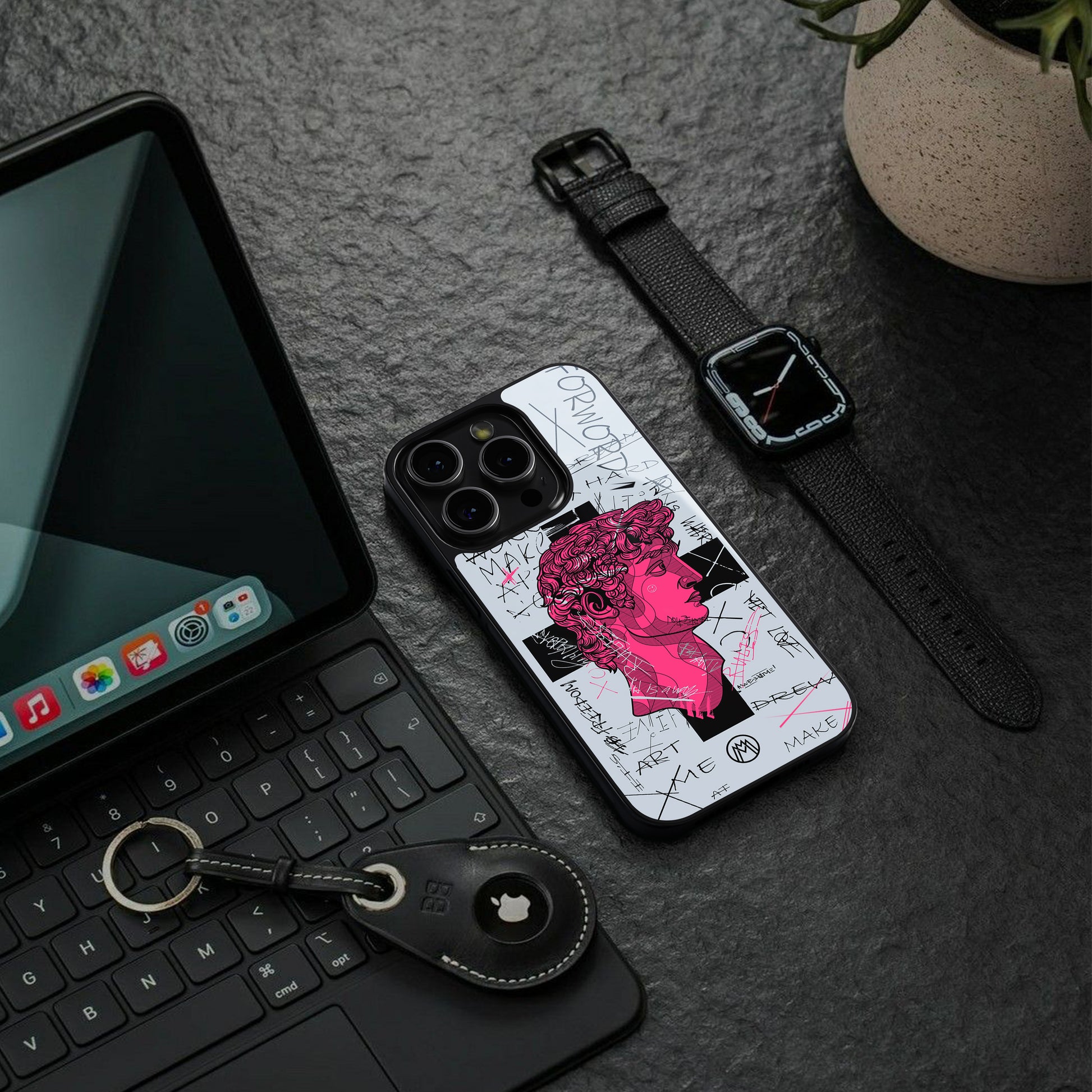 lost in reality david back phone cover | glass case for iphone 16