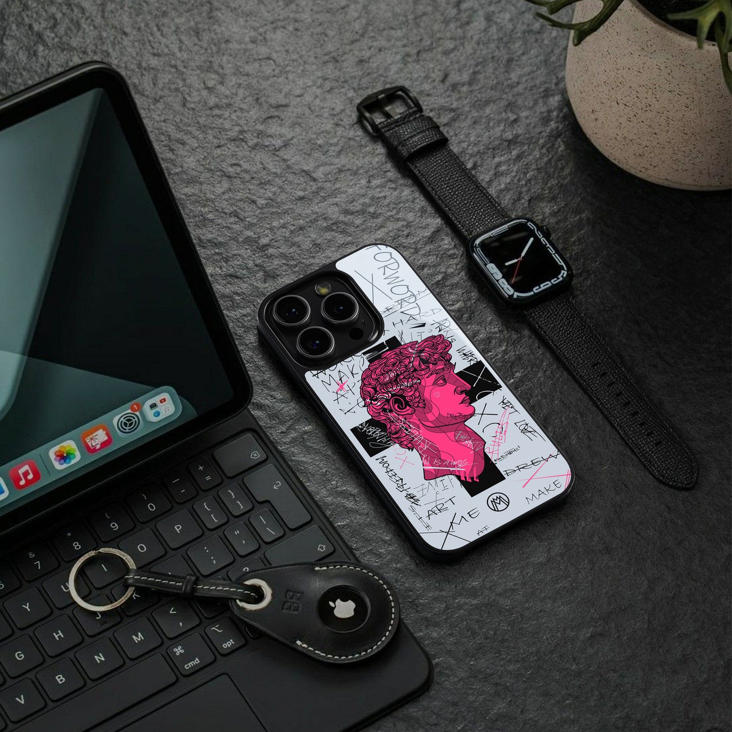 lost in reality david back phone cover | glass case for iphone 16 pro