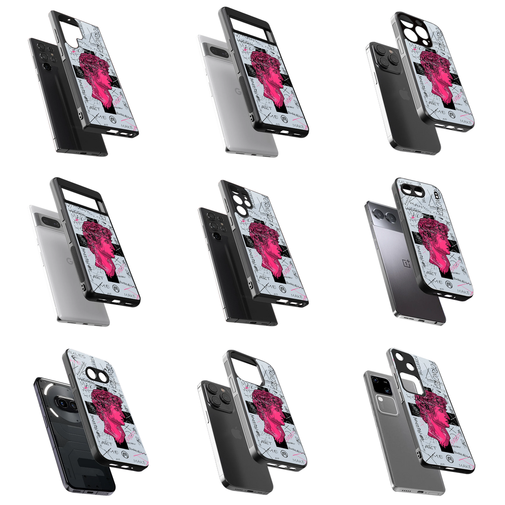 Durable Glass Back Mobile Case for iPhone, Samsung, OnePlus, Google Pixel, Redmi, Vivo, Oppo