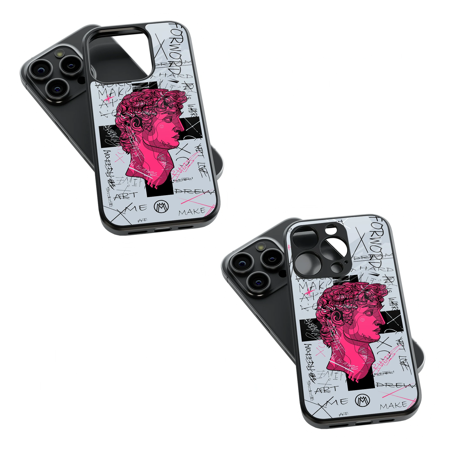 Trendy Glass Back Mobile Case for iPhone, Samsung, Redmi, OnePlus, Google Pixel, Motorola