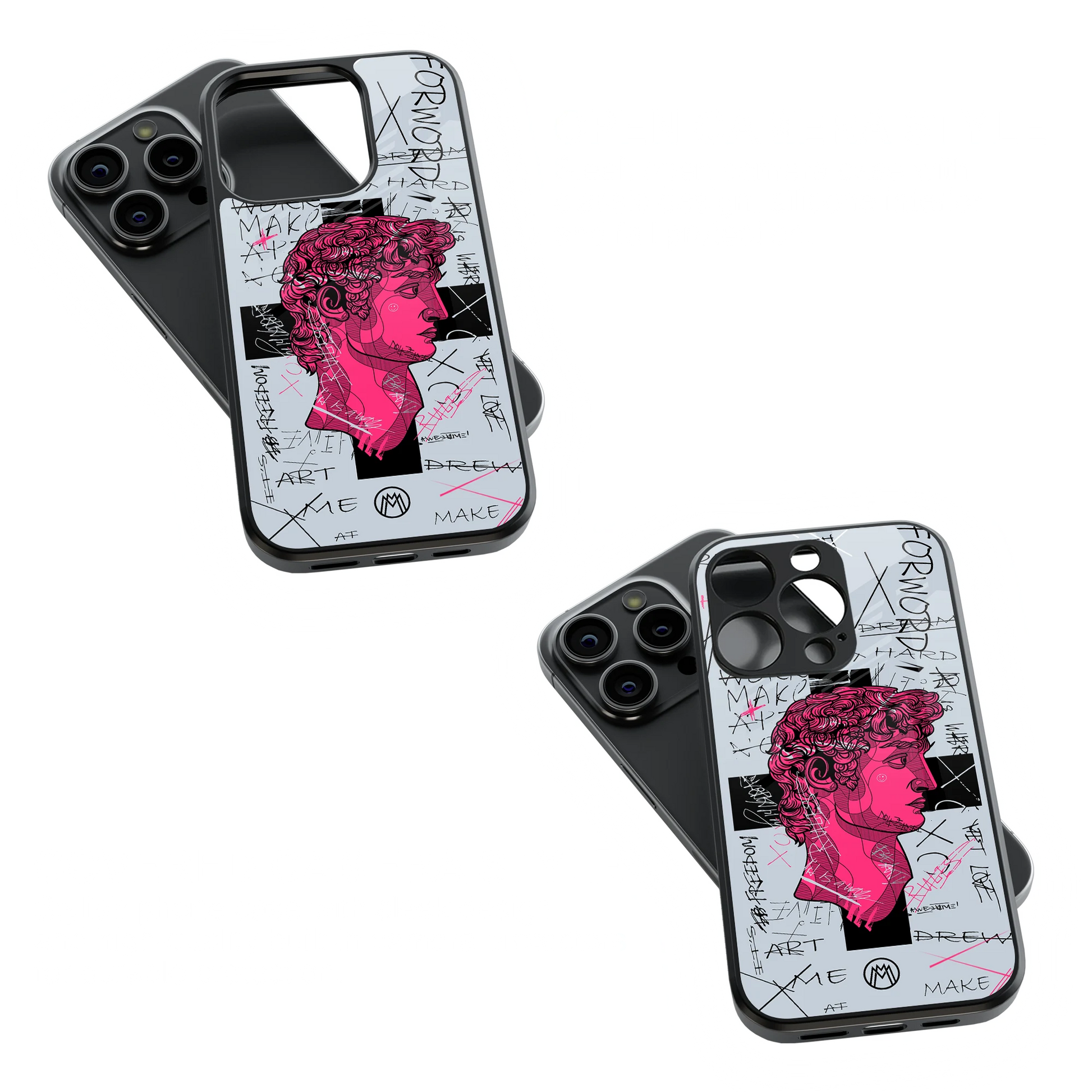 Trendy Glass Back Mobile Case for iPhone, Samsung, Redmi, OnePlus, Google Pixel, Motorola