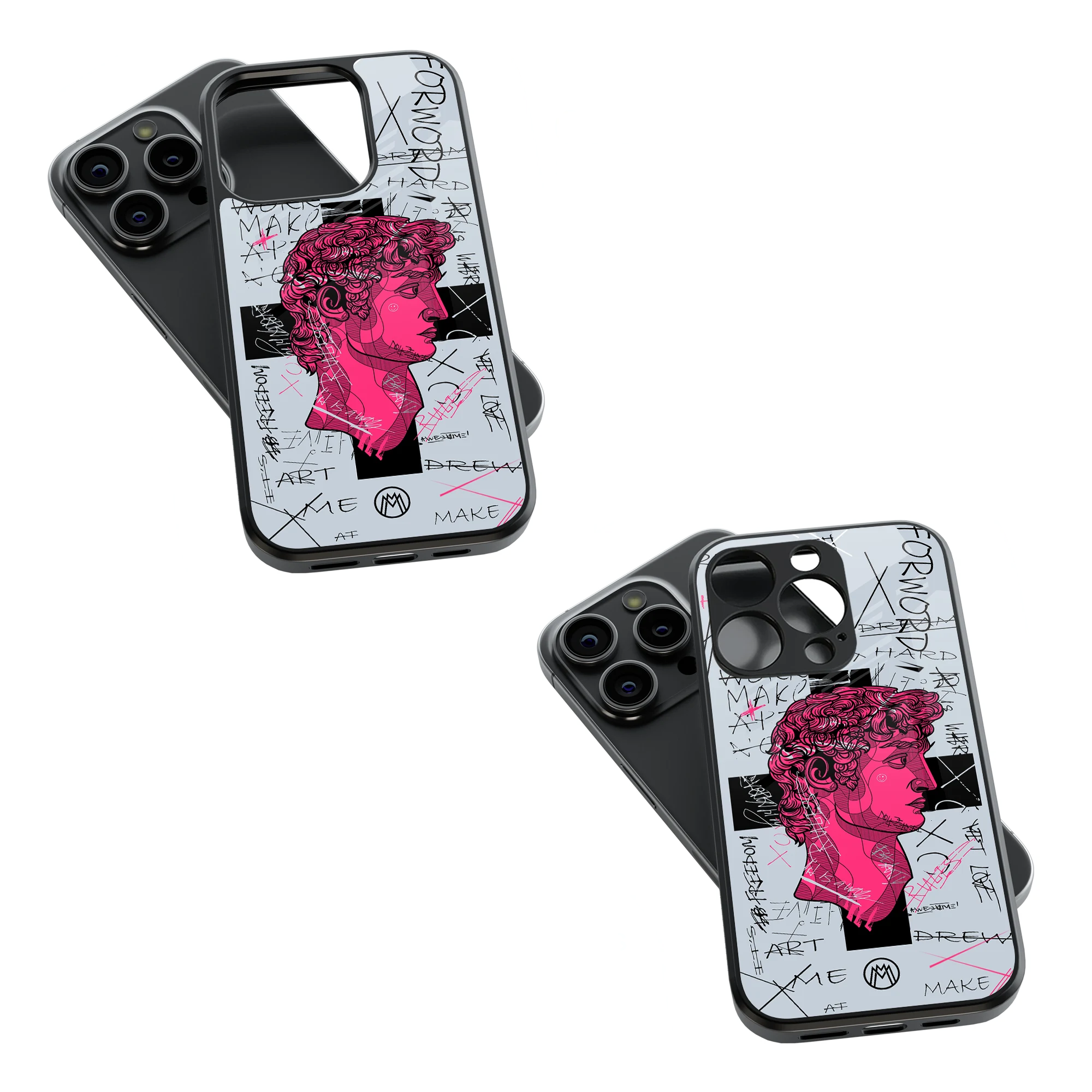 Trendy Glass Back Mobile Case for iPhone, Samsung, Redmi, OnePlus, Google Pixel, Motorola