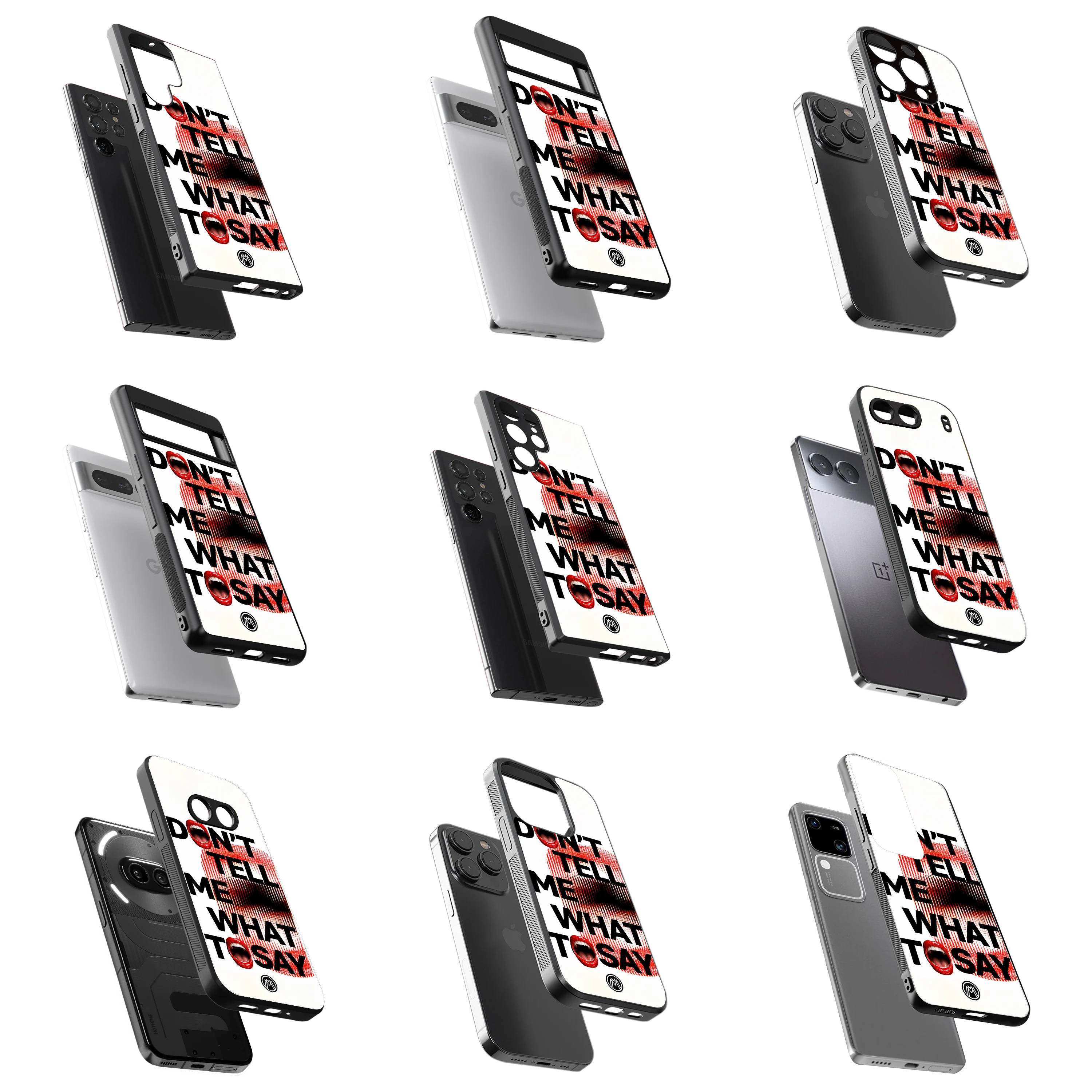 Durable Glass Back Mobile Case for iPhone, Samsung, OnePlus, Google Pixel, Redmi, Vivo, Oppo