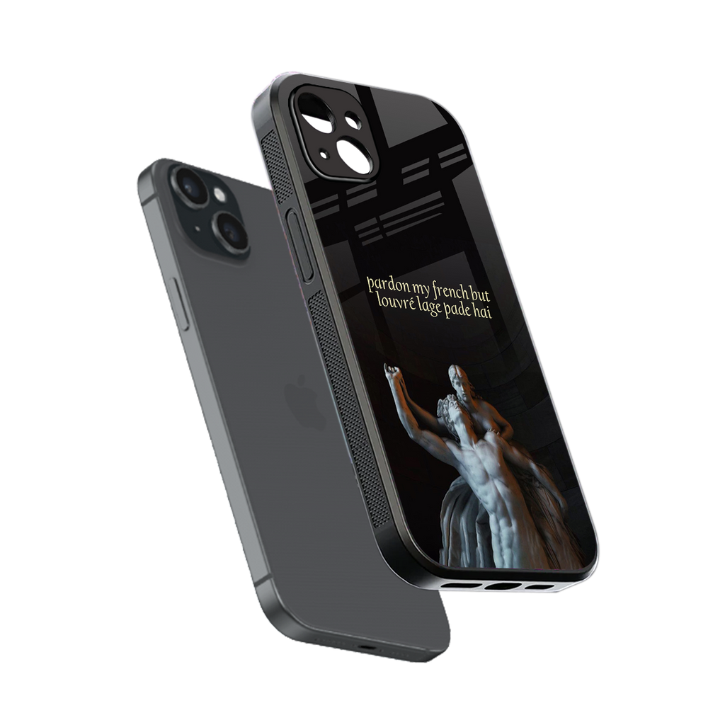 louvre back phone cover | glass case for iphone 15 plus