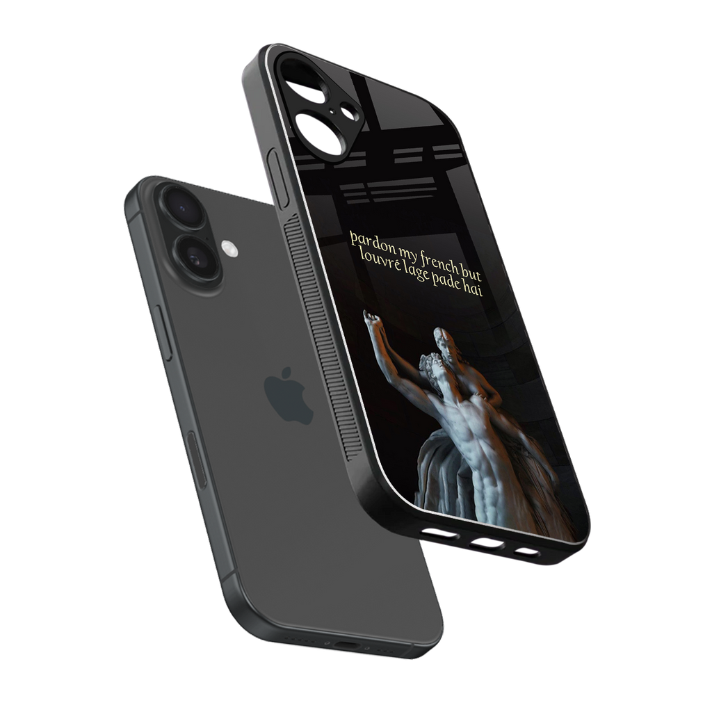 louvre back phone cover | glass case for iphone 16 plus