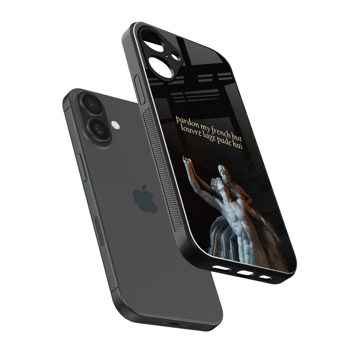 louvre back phone cover | glass case for iphone 16 plus