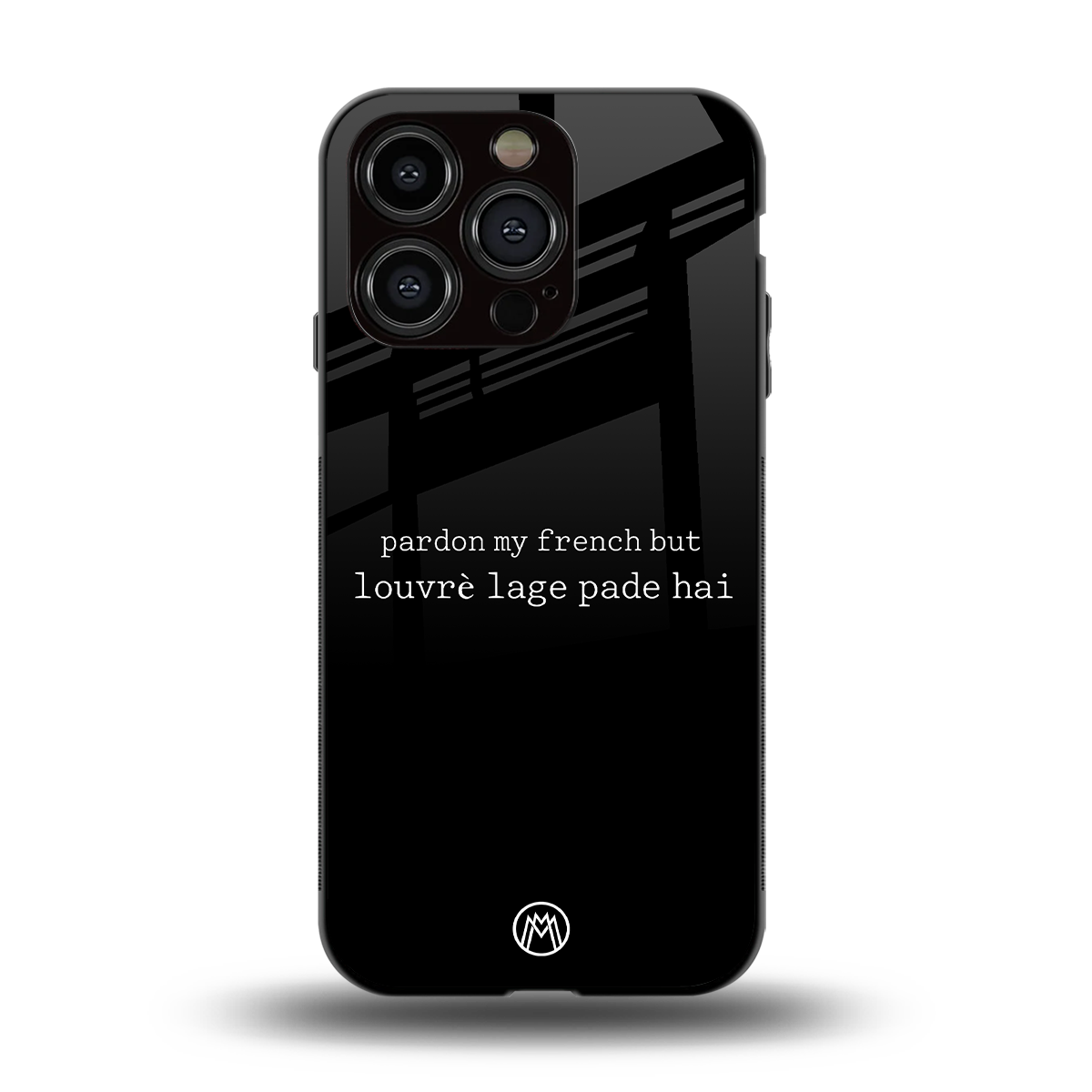 louvre lage pade hai back phone cover | glass case for iphone 13 pro