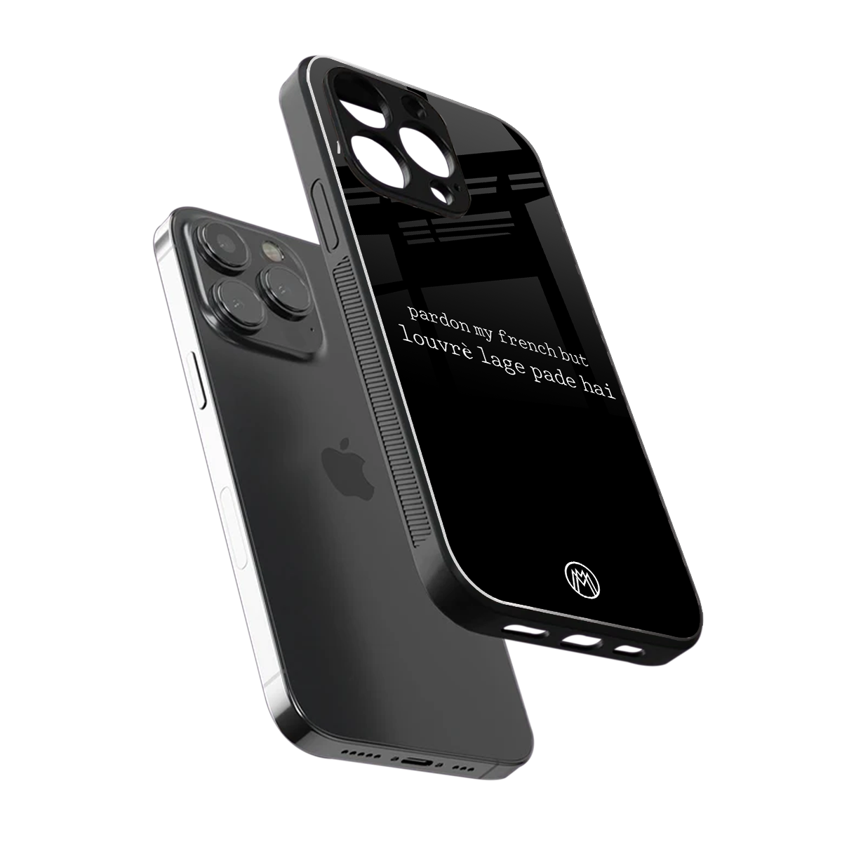 louvre lage pade hai back phone cover | glass case for iphone 15 pro max