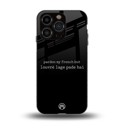 louvre lage pade hai back phone cover | glass case for iphone 15 pro