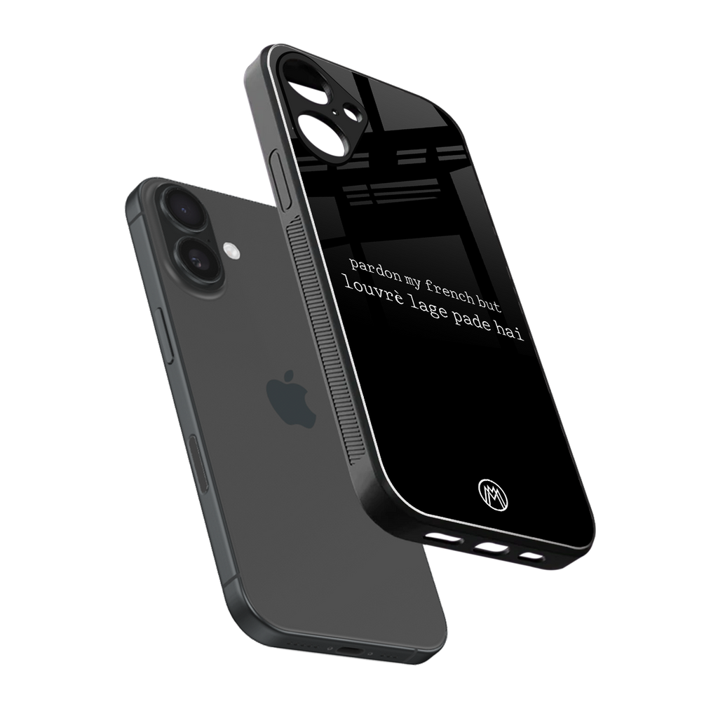 louvre lage pade hai back phone cover | glass case for iphone 16 plus