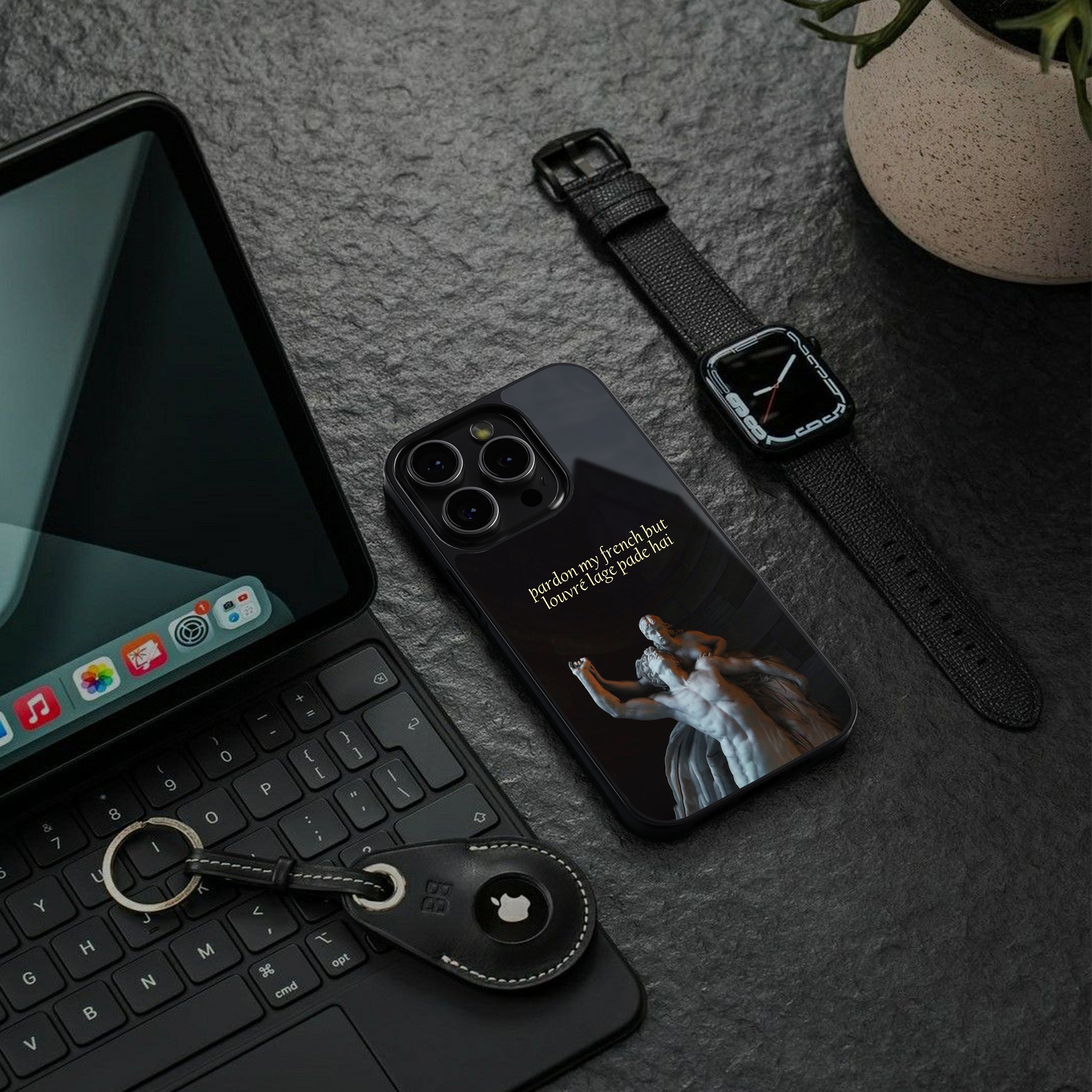 louvre back phone cover | glass case for iphone 16 pro