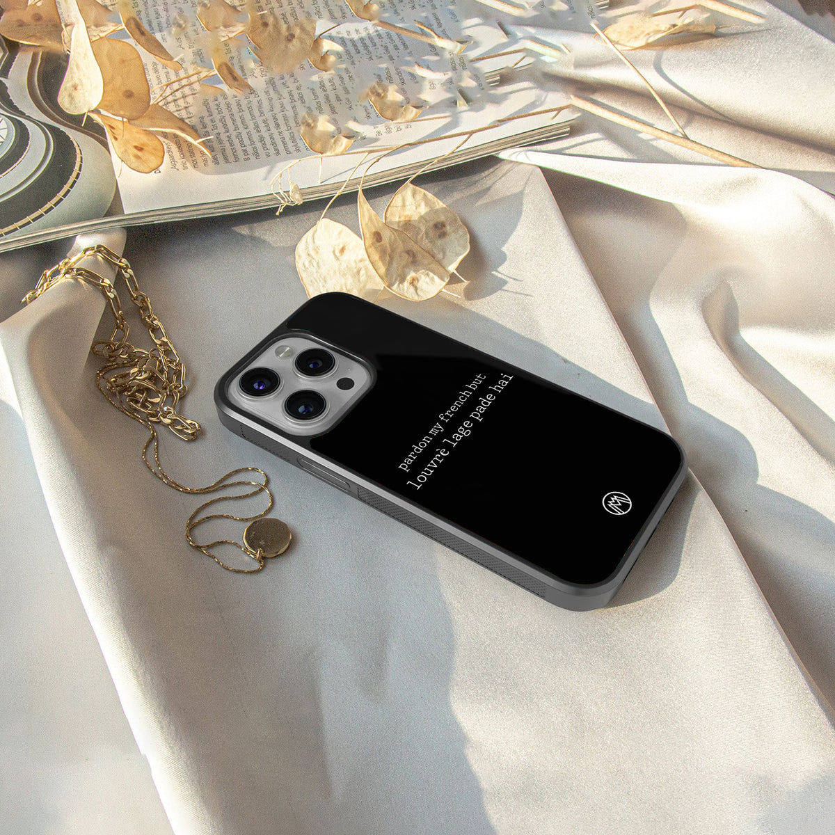 louvre lage pade hai back phone cover | glass case for iphone 16 pro