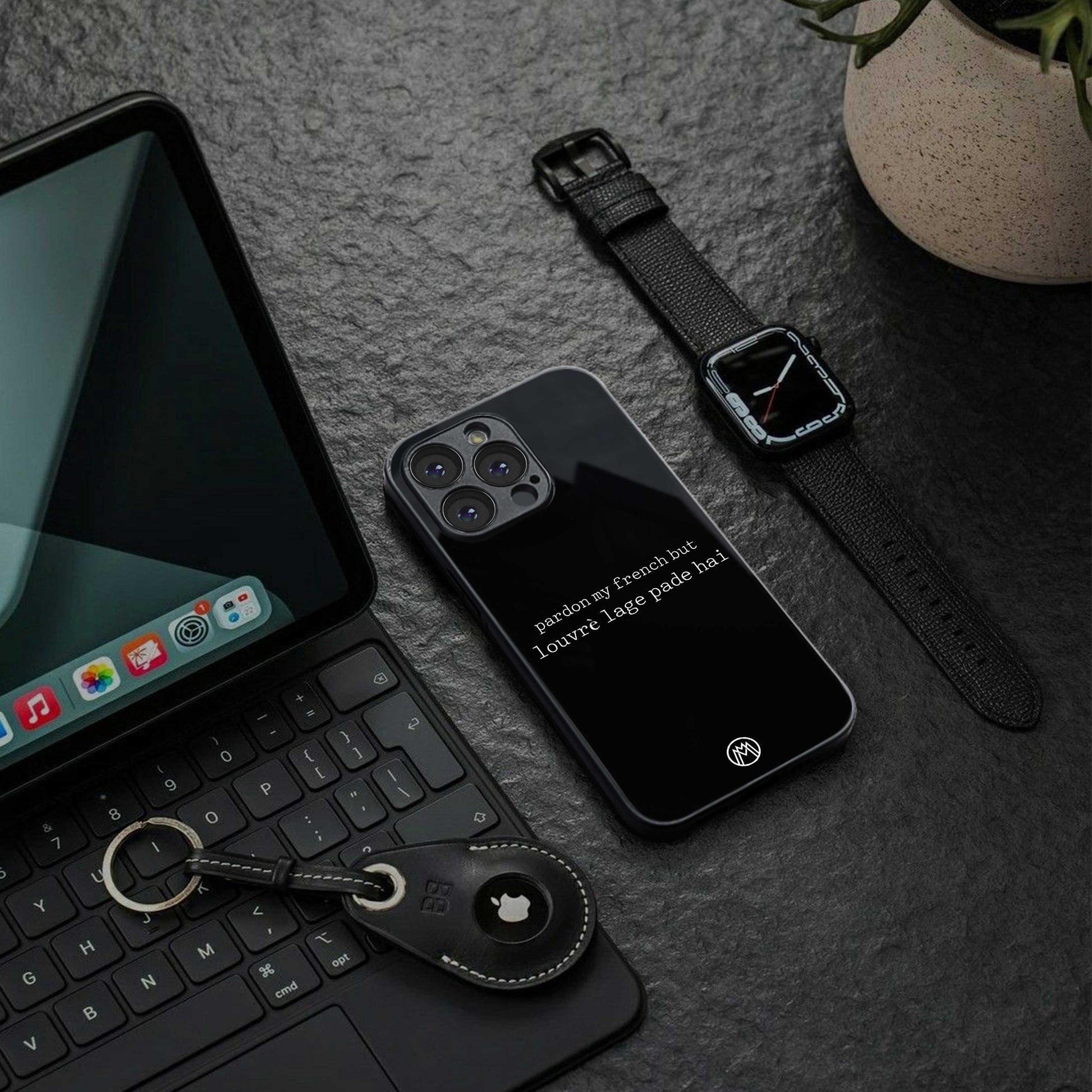 louvre lage pade hai back phone cover | glass case for iphone 13 pro max