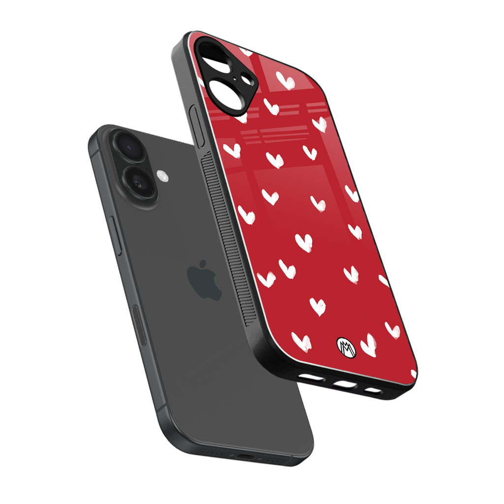 love is love red edition back phone cover | glass case for iphone 16 plus