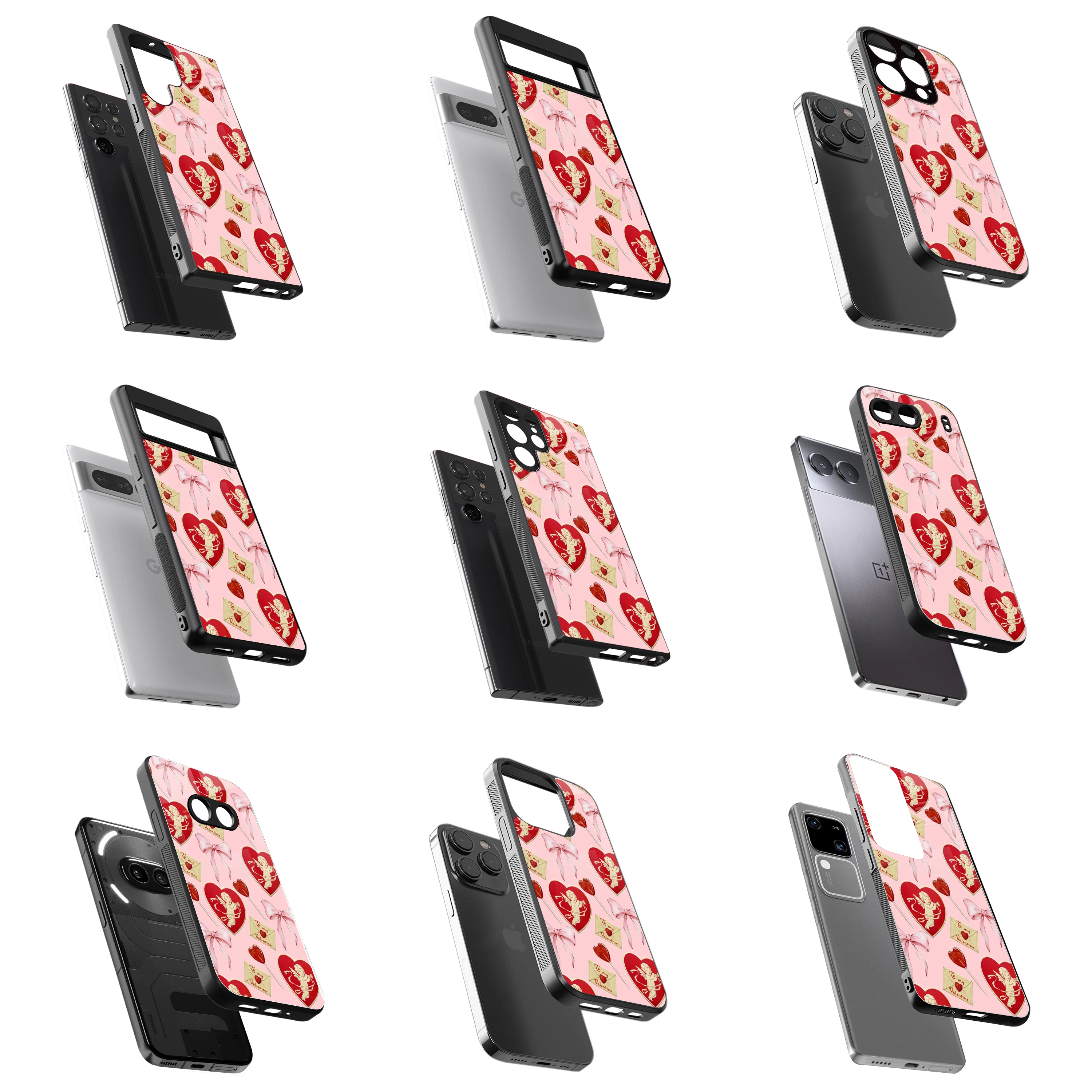 Durable Glass Back Mobile Case for iPhone, Samsung, OnePlus, Google Pixel, Redmi, Vivo, Oppo