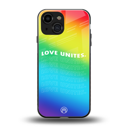 love unites back phone cover | glass case for iphone 13 mini