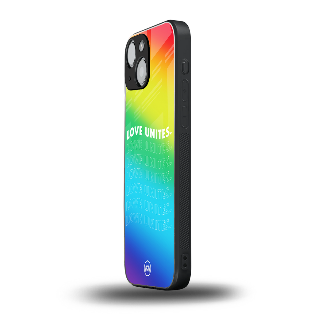 love unites back phone cover | glass case for iphone 13 mini