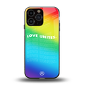 love unites back phone cover | glass case for iphone 15 pro max