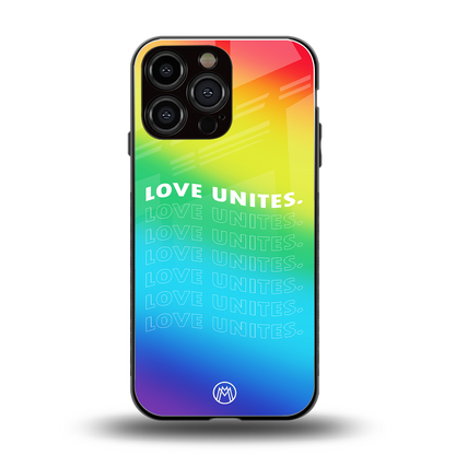 love unites back phone cover | glass case for iphone 14 pro max