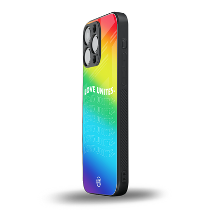 love unites back phone cover | glass case for iphone 14 pro max