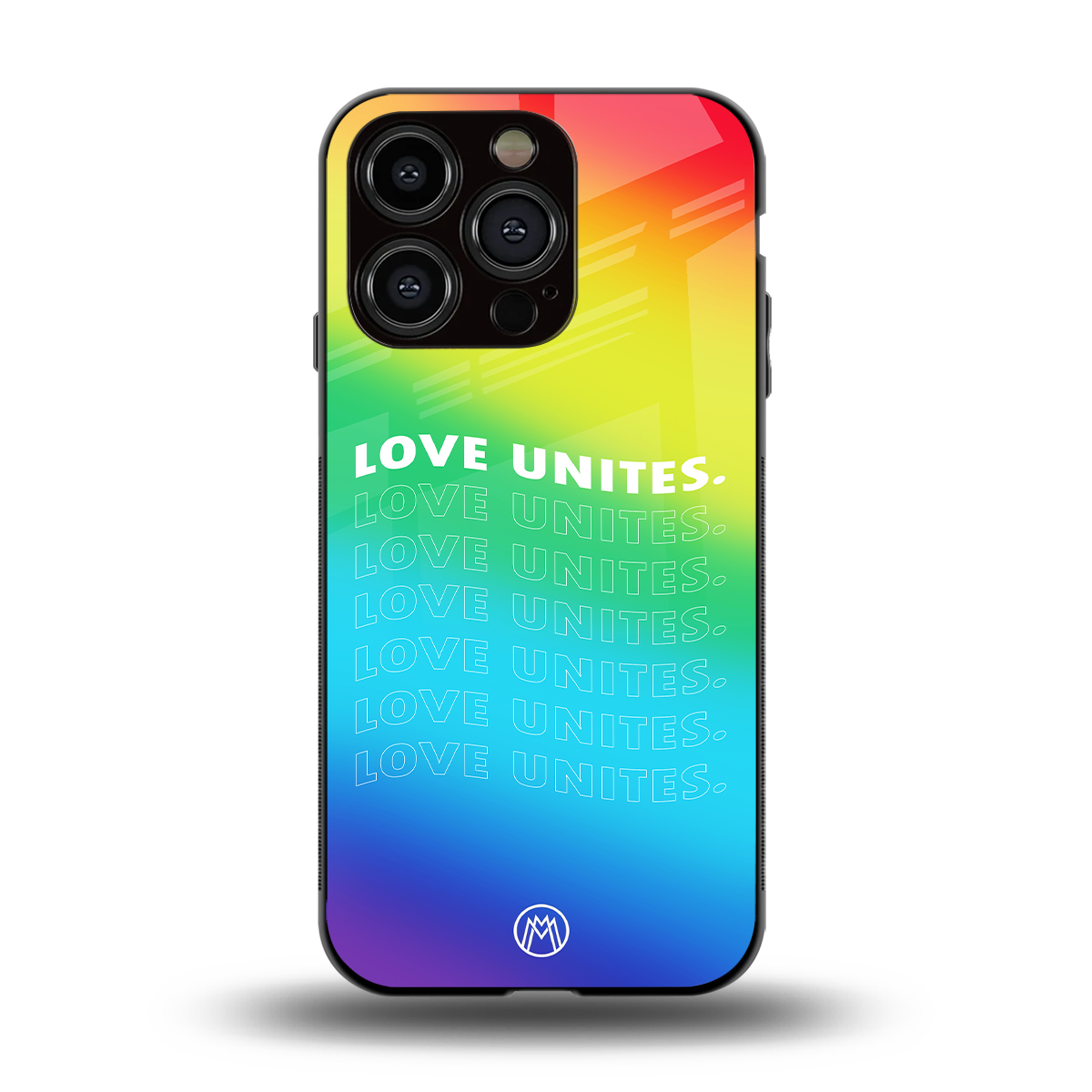 love unites back phone cover | glass case for iphone 15 pro