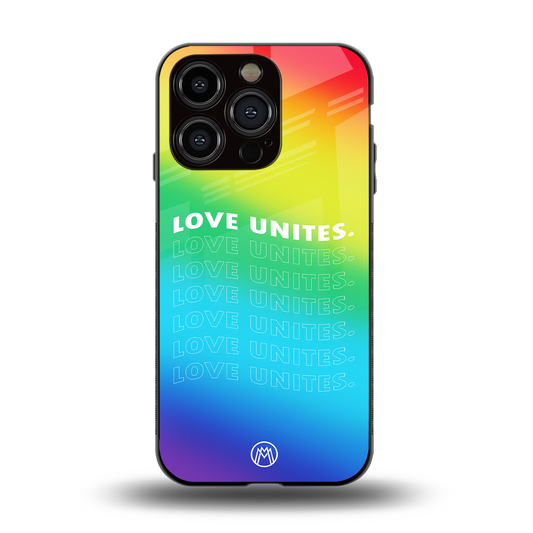love unites back phone cover | glass case for iphone 14 pro