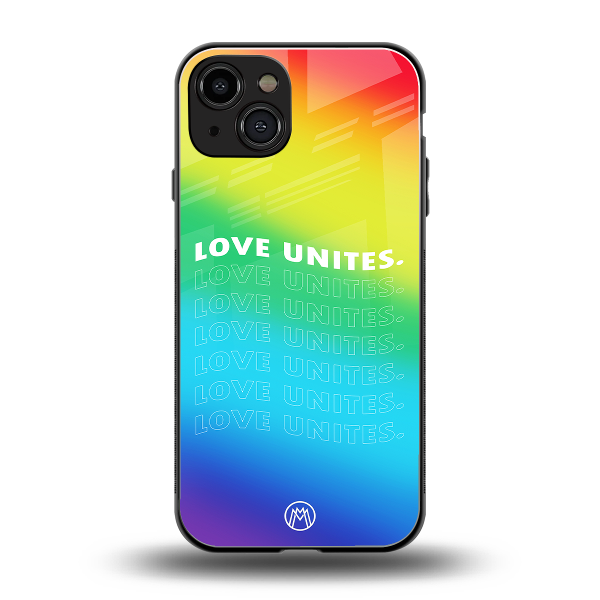 love unites back phone cover | glass case for iphone 15