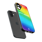 love unites back phone cover | glass case for iphone 16 plus