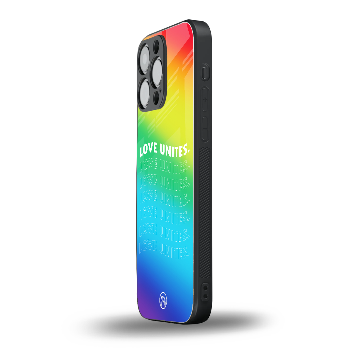love unites back phone cover | glass case for iphone 16 pro max
