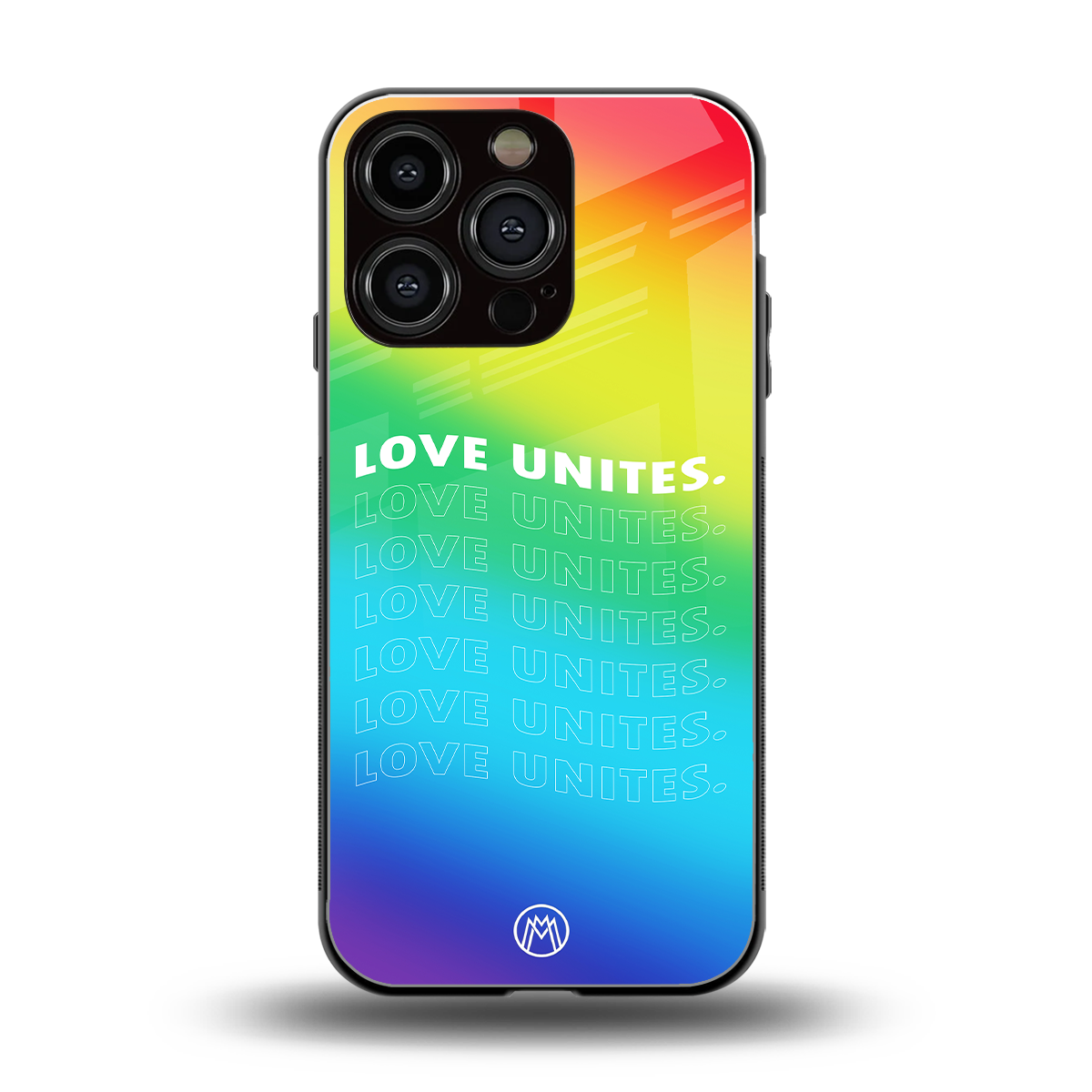 love unites back phone cover | glass case for iphone 16 pro