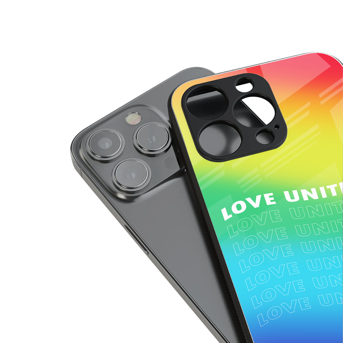 love unites back phone cover | glass case for iphone 16 pro