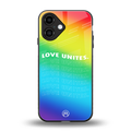 love unites back phone cover | glass case for iphone 16