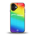 love unites back phone cover | glass case for iphone 16