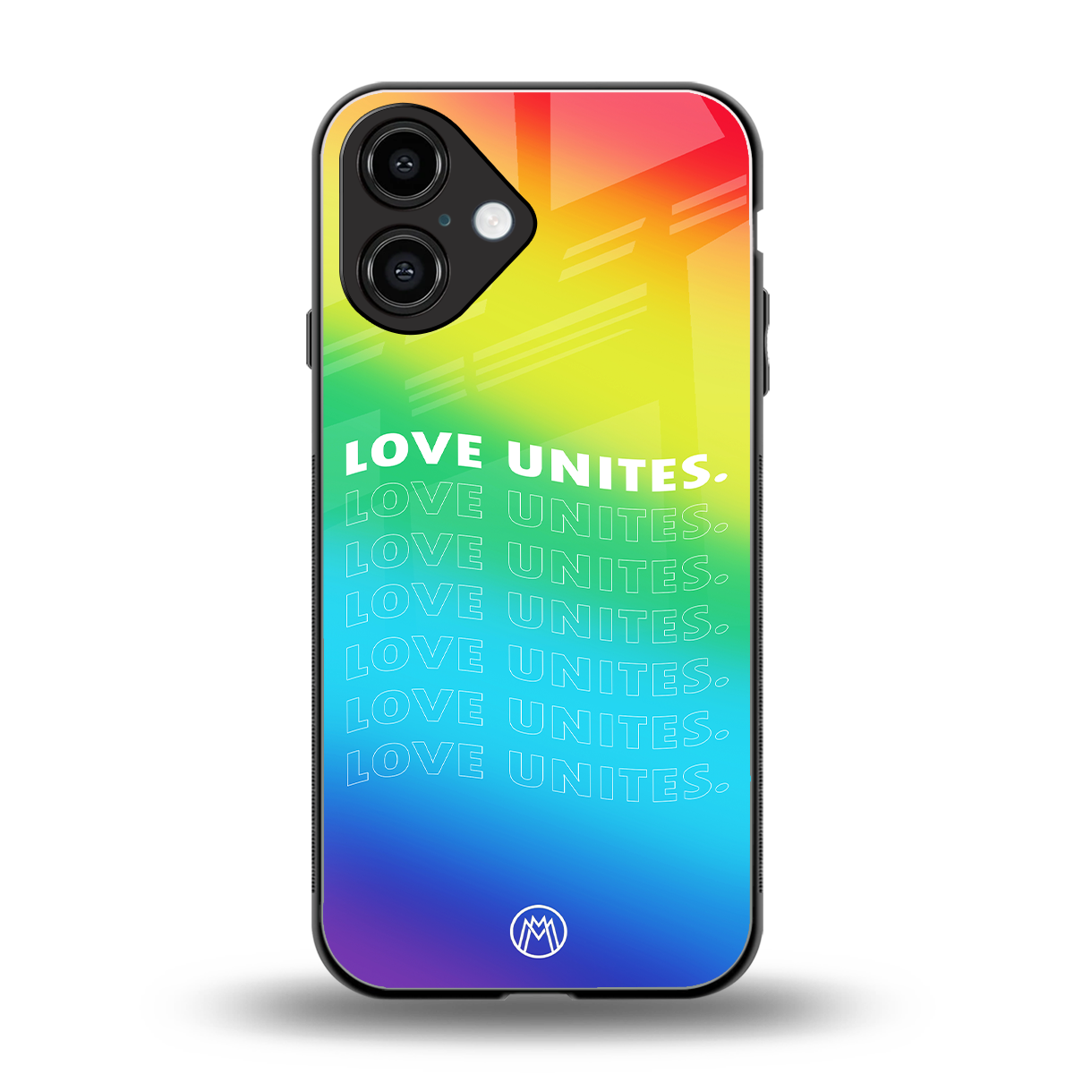 love unites back phone cover | glass case for iphone 16