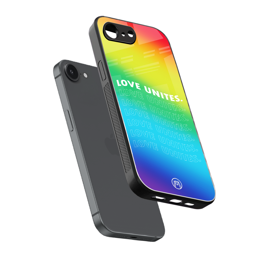 love unites back phone cover | glass case for iphone 16e