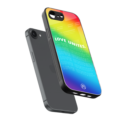 love unites back phone cover | glass case for iphone 16e