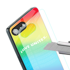 love unites back phone cover | glass case for iphone 16e