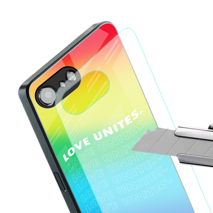 love unites back phone cover | glass case for iphone 16e