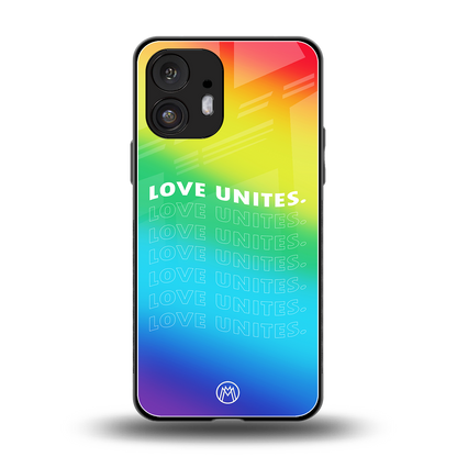 love unites back phone cover | glass case for nothing phone 2