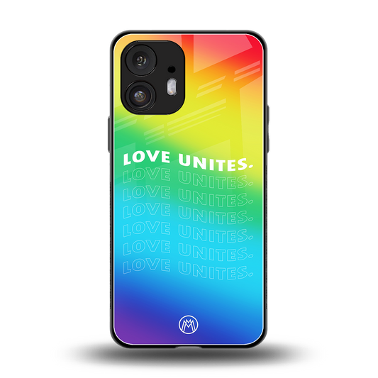 love unites back phone cover | glass case for nothing phone 2