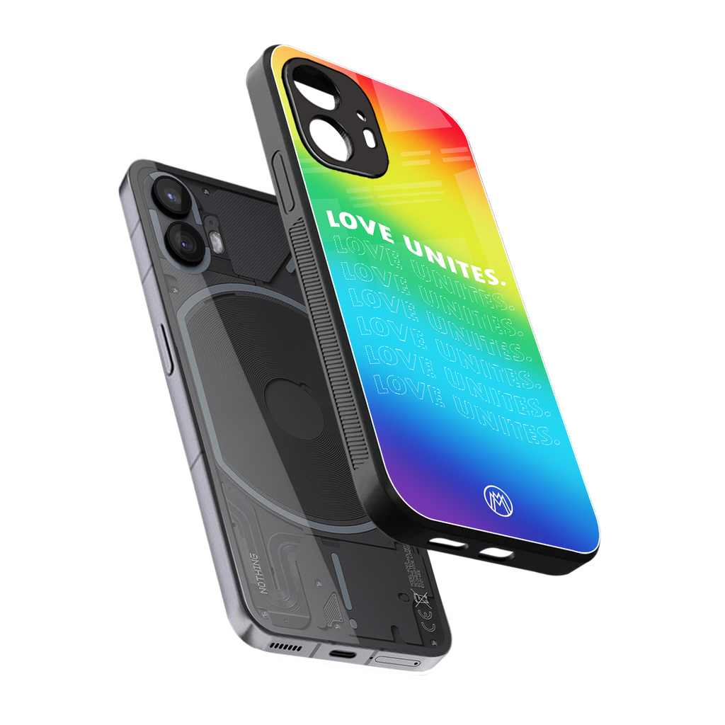love unites back phone cover | glass case for nothing phone 2