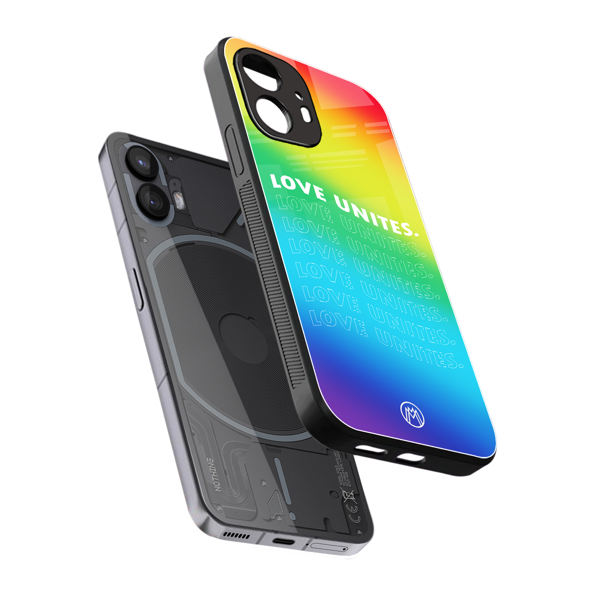 love unites back phone cover | glass case for nothing phone 2