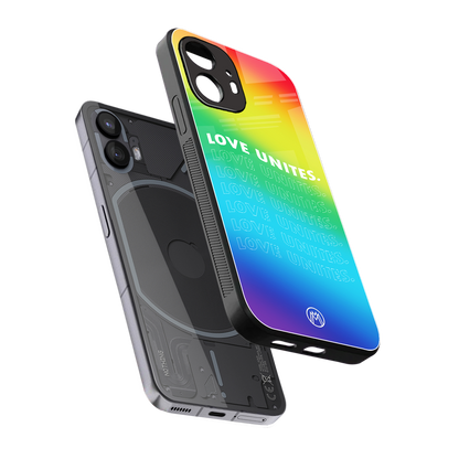 love unites back phone cover | glass case for nothing phone 2