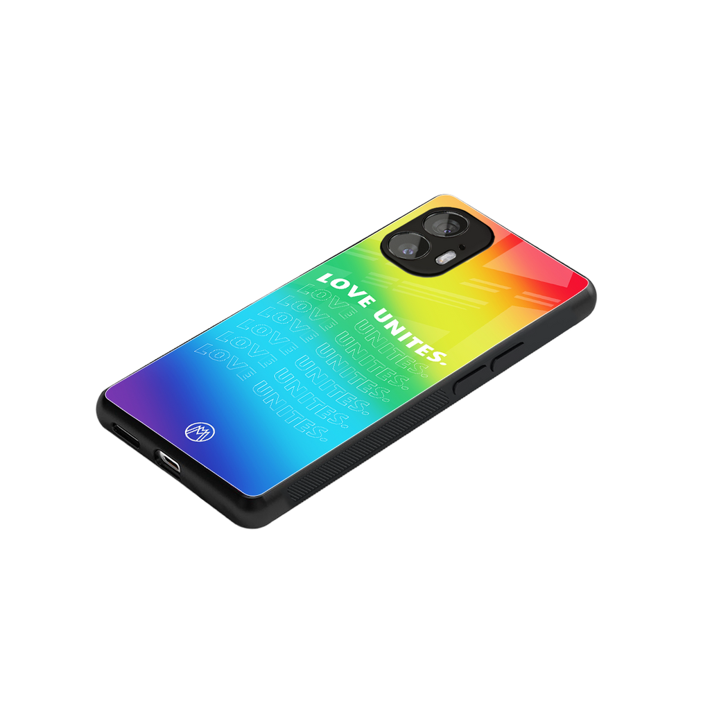 love unites back phone cover | glass case for nothing phone 2