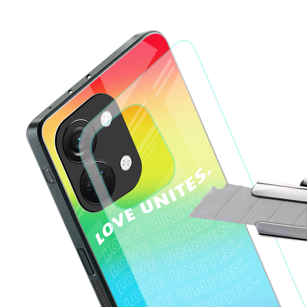 love unites back phone cover | glass case for oneplus nord 3