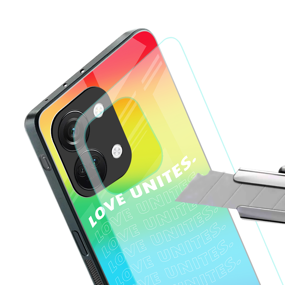love unites back phone cover | glass case for oneplus nord 3